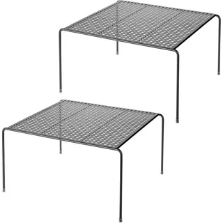 mDesign Geschirrablage Küchenregal Organizer Regal 2er Set Metall Schwarz