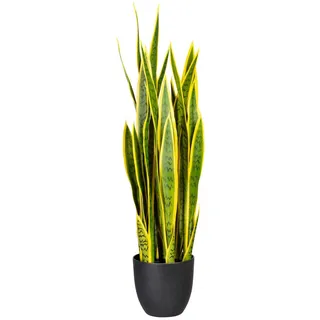 P & B Kunstpflanze , Gelb, Grün, Schwarz , Kunststoff , 90 cm , inkl. Topf , Dekoration, Blumen & Blumentöpfe, Kunstpflanzen