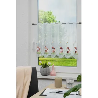Panneaux STICKEREIEN PLAUEN "Klara" Gr. 1, grün, B:95cm H:50cm, Voile, Polyester, Gardinen, Panneaux