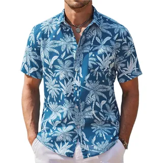 COOFANDY Herren Lässig Hemd mit Button-Down-Kragen (1er Pack) | Micro-Fleece gefüttert, warm, Thermo-Top, schmale Passform, Rollkragen, weich, stark, leicht, langärmelig