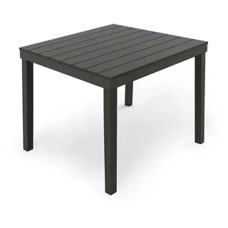 PROGARDEN Bali Gartentisch 78 x 78 x 72 cm Schwarz
