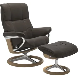 Stressless® Relaxsessel »Mayfair« Set, Relaxsessel mit Hocker, mit Hocker, mit Signature Base, Größe S, M & L, Gestell Eiche braun