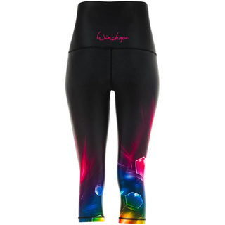 Leggings WINSHAPE "HWL202-Cosmic", Damen, Gr. XL, Normalgrößen, schwarz (cosmic), 80% Polyester, 20% Elasthan, Hosen Leggings, Core-Stability-Bund mit Bauch-Weg-Effekt