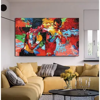 Sky art Modernes Filmposter, Boxen, Sport, bunte Leinwand, HD-Druck, Wandkunst für Esszimmer, Bild, Dekoration, Kunstwerk, fertig zum Aufhängen 32"x48"