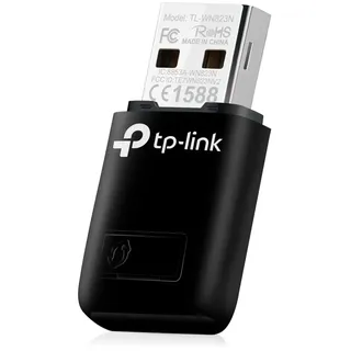 TP-Link TL-WN823N WLAN USB Stick (300Mbit/s 2,4 GHz, Mini Adapter, WPS Taste für einfache Installation, kompatibel zu Windows 11/10/8.1/8/7/XP, Mac OS 10.15 und früher) schwarz