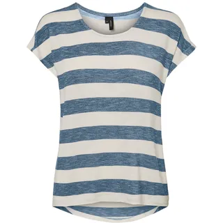 Vero Moda Damen VMWIDE Stripe S/L Top (Kleidung) Kurzärmel Viskose, Elastan