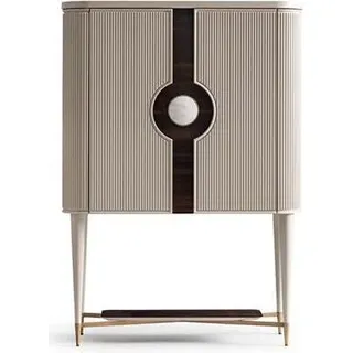 Barschrank Schrank Holzschrank Holz Bar Beige Getränke Design Flaschen - Beige