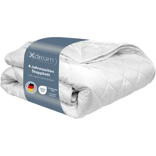 4 Jahreszeiten Bettdecke | 200 x 200 cm | XDREAM Pure | 2 zusammengeknöpfte Steppdecken - Weiß