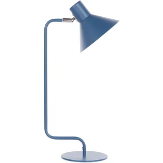 BELIANI Tischlampe Blau Eisen 51 cm Rund Matt mit Kabel Schalter Modern Nachttischlampe für Schlafzimmer Schreibtischlampe für Büro - Blau