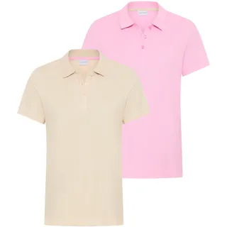 Poloshirt EASTWIND, Damen, Gr. 40/42, rosa (hellpink, beige), Obermaterial: 100% Baumwolle, unifarben, Basic, figurumspielend hüftbedeckend, Shirts Poloshirt, figurumspielende Passform, Polokragen, Basic-Stil