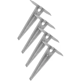 KOTARBAU® 4 Stk. Erdspieß Einschlaghülse für Gartenbeleuchtung 190 mm verzinkt Stahl Erdungsspieß Bodenanker Erdanker Einschlagbare Bodenhalterung für Gartenlampen Einschlagbodenhülse Bodenhülse Anker