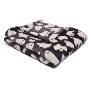 Bedlam - Halloween Geister Fleecedecke (120 x 150cm) - Superweiche & kuschelige Decke in Schwarz - Gruselige Geister - Perfekte Halloween Kuscheldecke für Sofa, Bett oder als Halloween Dekoration