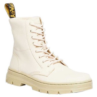 DR. MARTENS Unisex Combs Amphibians, Parchment Beige 10 Oz Canvas & Parchment Beige Milled Coated Leather, 41 EU