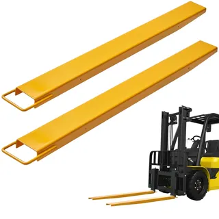 Vevor 2er-Set Gabelverlängerungen 1520 mm Zinkenverlängerung 1,815 Tonnen Tragfähigkeit Gabelzinken Q235 Kohlenstoffstahl einteiliges Design Palettengabelverlängerung Kompatibel mit 106 mm Gabeln