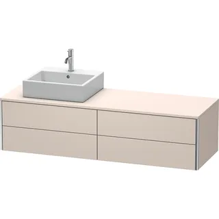 Duravit XSquare Konsolenwaschtischunterbau wandhängend, 4 Schubkästen, Becken links, 1600x400x548mm, XS4914L9191, Farbe: Taupe Matt