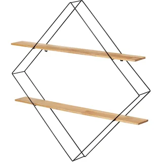 Wenko Wandregal Geo 56 x 56 x 10 cm Schwarz/Braun