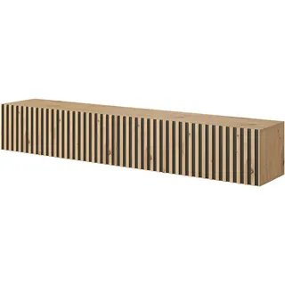 Selsey Telire TV-Lowboard 175 cm Wotan Eiche Schwarz MDF