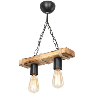 lux.pro Hängeleuchte Hemel 2-flammig 2 x E27 Hängelampe Holz 34x44x10 cm Nur In Filialen Erhältlich