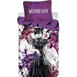 Jerry Fabrics JERRY FABRICS Leinen inklusive Mittwoch Raven micro Polyester - Mikrofaser, 140/200, 70/90 cm