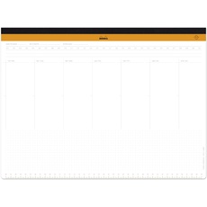 Rhodia 194041C - Schreibunterlage mit Wochenkalender, Leinenrücken, 60 Blatt mikroperforiert, DIN A3+ 42x30,9 cm, 80g, 1 Stück