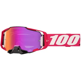 100% 100percent Armega Hiper® Kloug, Offroad-brille - Pink/Weiß Rot-Verspiegelt