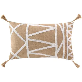 Douceur d ́intérieur Zierkissen Asmara 30/50 cm , Beige , Naturmaterialen , 30x50 cm , Heimtextilien, Wohntextilien, Kissen, Zierkissen