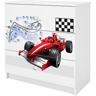 raumhirsch furniture Kinderkommode Formel 1 81 x 81 x 41 cm Holzwerkstoff weiß