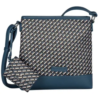 Tom Tailor Umhängetasche »Xenia« Damen, Schultertasche, Handtasche mit buntem Kontrastdruck, blau,