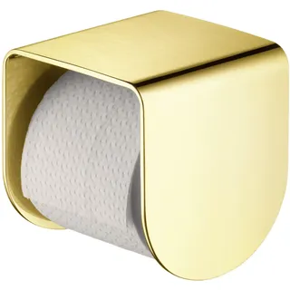 hansgrohe AXOR UNIVERSAL Accessories Toilettenpapierhalter, softsquare, mit Ablage, 42436250, Farbe: Brushed Gold Optic