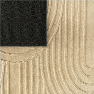 TT Home Boho Kurzflorteppich 160 x 220 cm Beige