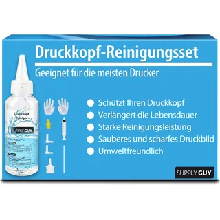 Supply Guy 8-teiliges Druckkopfreiniger Set, Düsenreiniger Multipack für Tintenstrahl Drucker mit Druckkopf - kompatibel mit Brother Canon Epson HP (100ml)