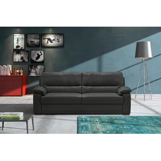 Egoitaliano 2,5-Sitzer "Doris, modernes Designersofa, Ledersofa mit erstklassiger Sitzqualität", edle Detailverarbeitung, perfekte Polsterung, aus hochwertigem Leder, schwarz,