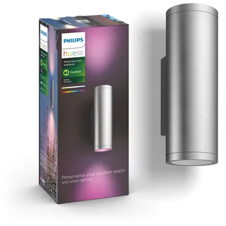 Philips Außenleuchte Edelstahl 24,0 cm IP44 1200 lm grau