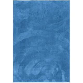 Pergamon Silky Hochflorteppich 160 x 230 cm Blau