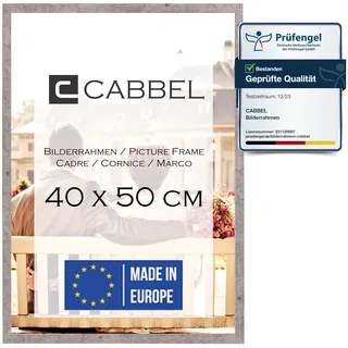 CABBEL Einzelpack (1 STK.) Bilderrahmen 40x50 cm MDF Holz-Rahmen in Grau (Beton) | mit bruchsicherem Plexi-Glas/Modern