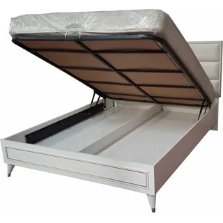 Schlafzimmer Designer Doppelbett Luxus Schminktisch Edler Hocker 7tlg - Beige