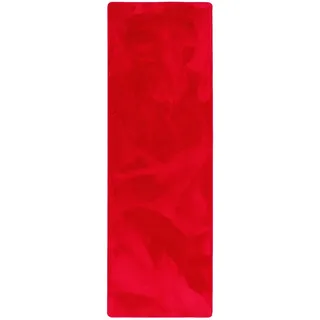 Snapstyle Hochflor Teppich Läufer 100 x 200 cm Rot
