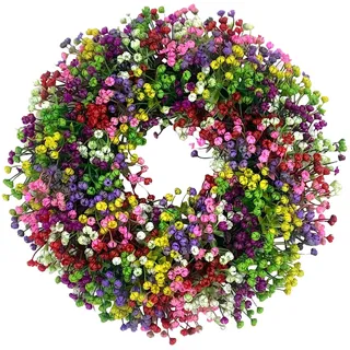 Türkranz Ganzjährig Außen Deko,Personalisiert Künstlicher Blumenkranz Deko für Haustür,Frühling Sommer Außen Türkranz Modern Deko zum Aufhängen,Bauernhaus Willkommens Girlande (#2, 40x40cm)