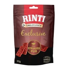 50 g Struț pur RINTI Single Meat Exclusive Snackuri pentru câini