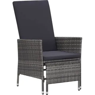 SYFAXTM Garten-Liegestuhl mit Auflagen Poly Rattan Grau - Grau