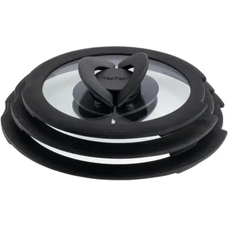 Tefal Ingenio G6 Glasdeckel-Set 16/18/20cm, Zubehör Kochgeschirr, Schwarz