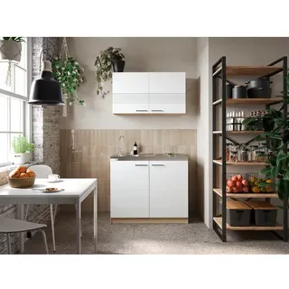 Respekta Merle Pantry Eiche Sägerau links weiß