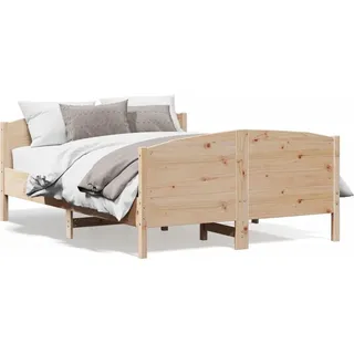 vidaXL Massivholzbett ohne Matratze 120x200 cm Kiefernholz - Braun