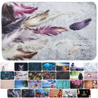 Sanilo Badteppich Federn Lila 50 x 80 cm