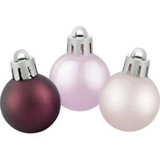 Weihnachtskugel-Set Kunststoff Ø 3 cm 9-teilig Pink-Lila