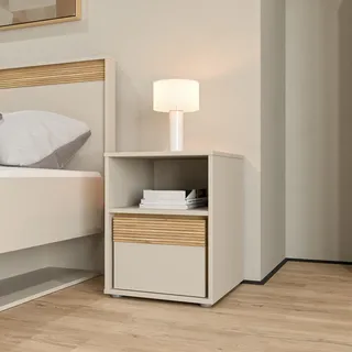 Forte Nachtschrank 41,3 x 42 x 52,1 cm Beige