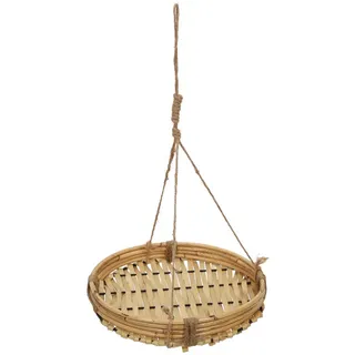 Hängetopf Bambus/Rattan Ø 25,5/45 cm , Braun , Naturmaterialen , 25.5x45x25.5 cm , Dekoration, Blumen & Blumentöpfe, Übertöpfe
