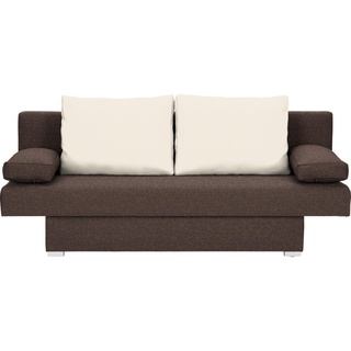 Carryhome Schlafsofa , Braun, Naturfarben , Textil , Füllung: Schaumstoff,Schaumstoff , 190x74-86x80 cm , Schlafen auf Sitzhöhe , Wohnzimmer, Sofas & Couches, Schlafsofas, Sonstige Schlafsofas