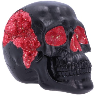 Nemesis Now Horror-Totenkopf-Ornament, Polyresin, schwarz-rote Geode, 17 cm