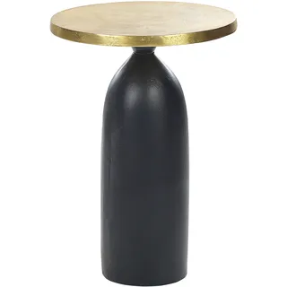 Beliani Beistelltisch Aluminium gold/schwarz rund 36 cm Tekapo